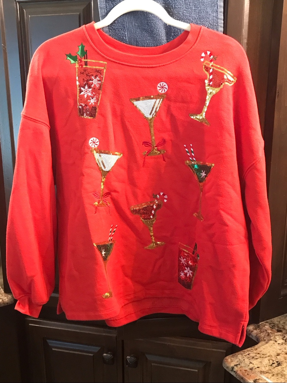 Festive Red Holiday Cocktail Sweatshirt
